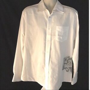 Ezekiel White LS Button Down Shirt Pocket XL